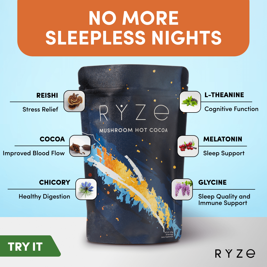 RYZE Hot Cocoa - with 6 Sleep Superfoods to Help F