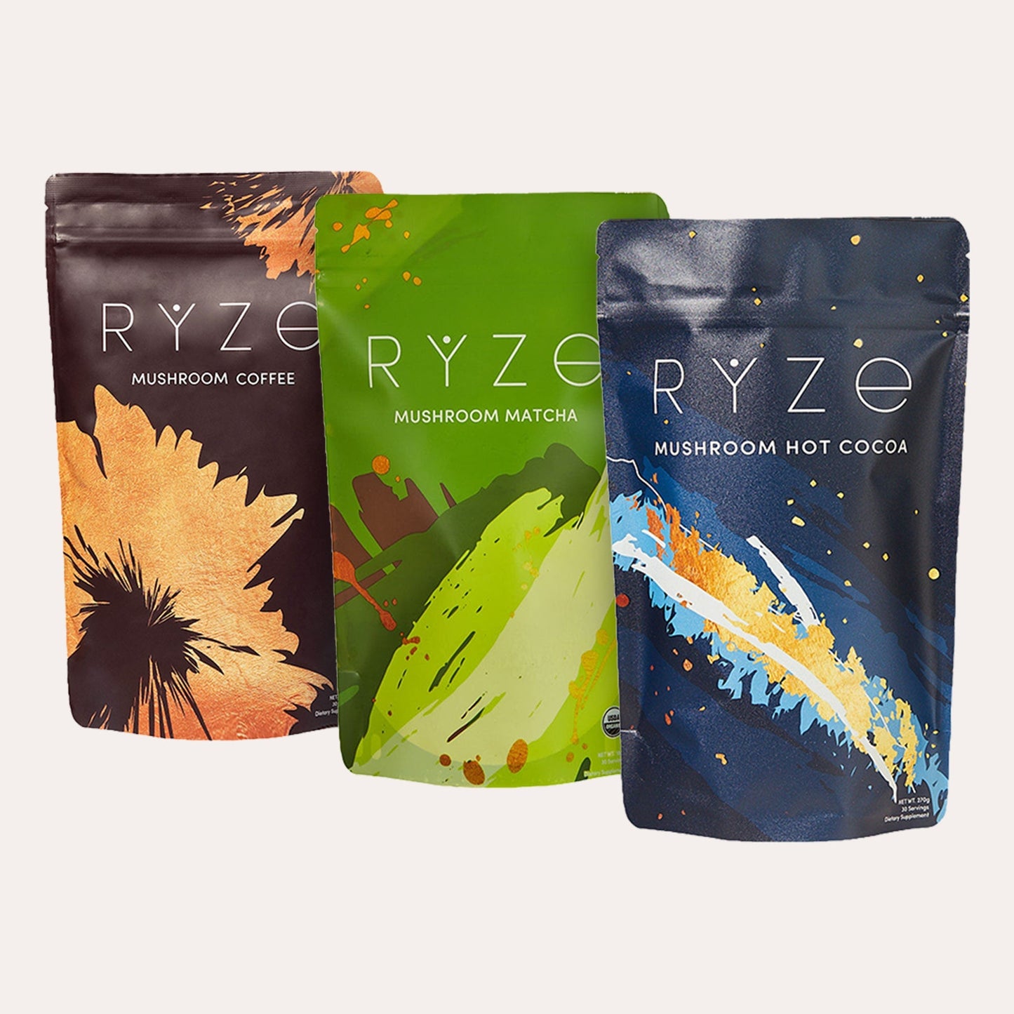 RYZE Mushroom Matcha - with 6 Organic Adaptogenic 